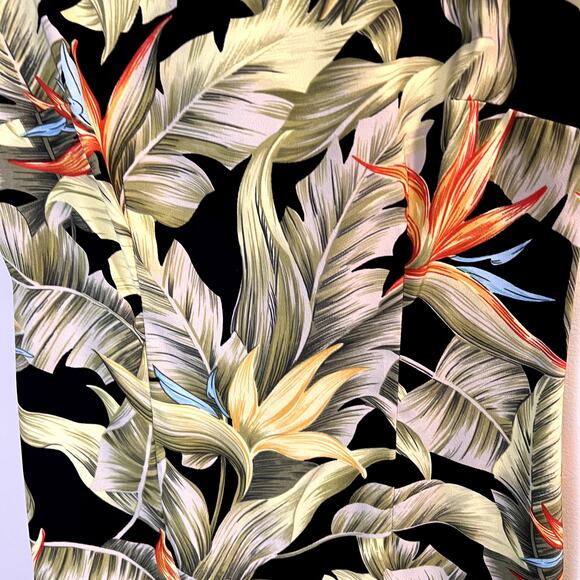 Dressbarn Tropical Palm Leaves Floral Sheath Dress Size 8 Multicolor Stretchy - Picture 5 of 12